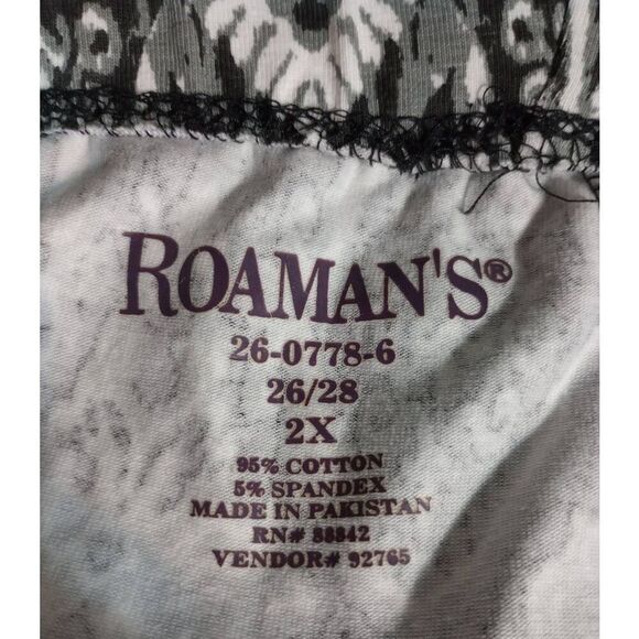 Roamans‎ Leggings Ladies 2x Black White - Picture 5 of 6